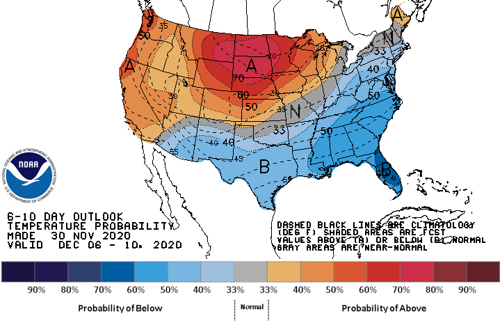 6-10 Day Temperature Probability Outlook